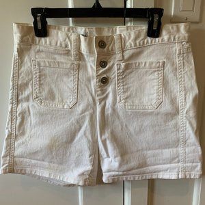 Gap size 4 white jean shorts, above knee length